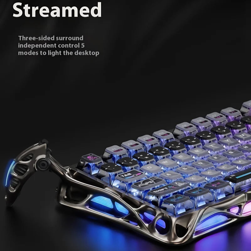 Teclado mecánico para juegos de deportes electrónicos GravaStar 75k1pro, 79 teclas, estilo cyberpunk, de aleación de aluminio, para tableta, portátil, juegos de oficina