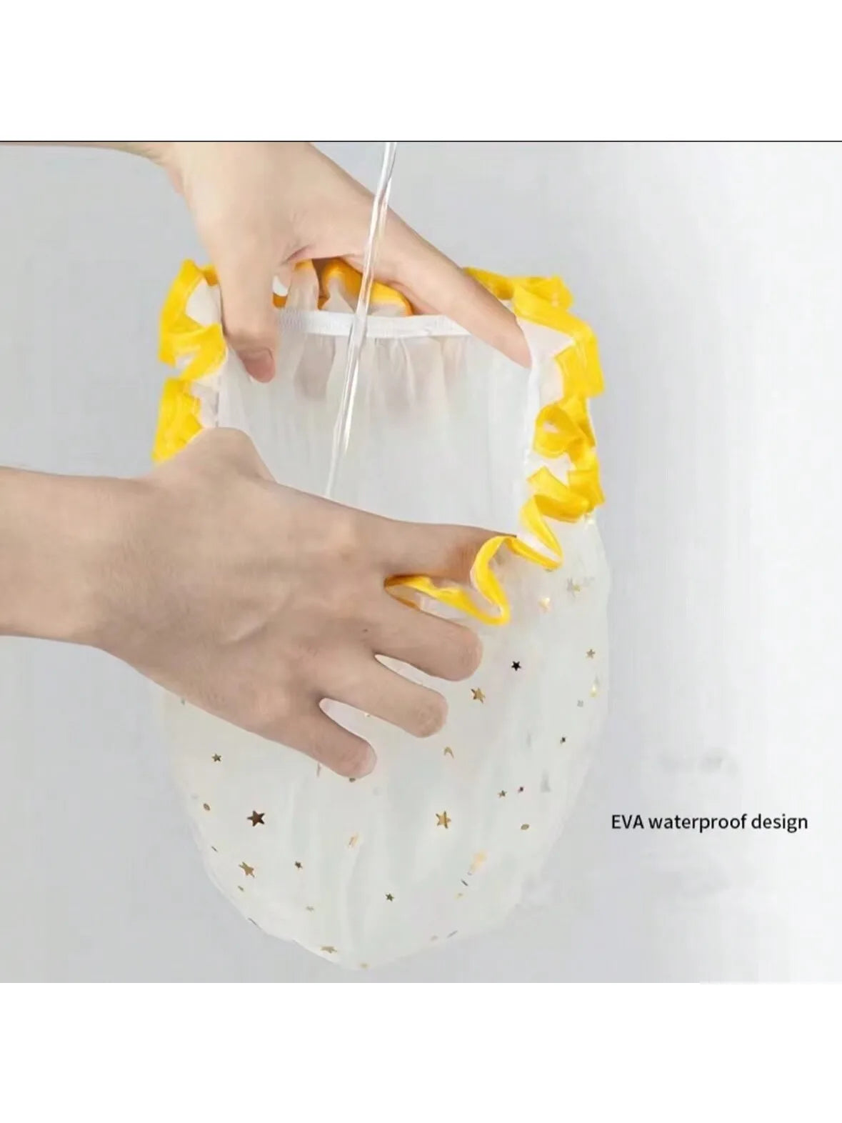 Gorro de ducha impermeable de doble capa para cabello largo, corto y rizado. Reutilizable e ideal para mujeres y niñas.