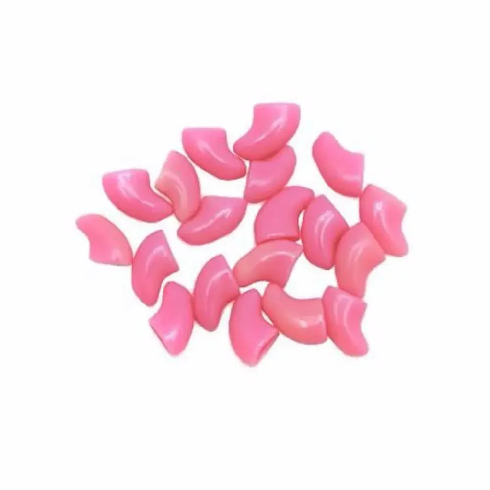 Preciosas 20 fundas de silicona suaves para uñas de gato, cubiertas adhesivas para garras de mascotas, protección para animales.