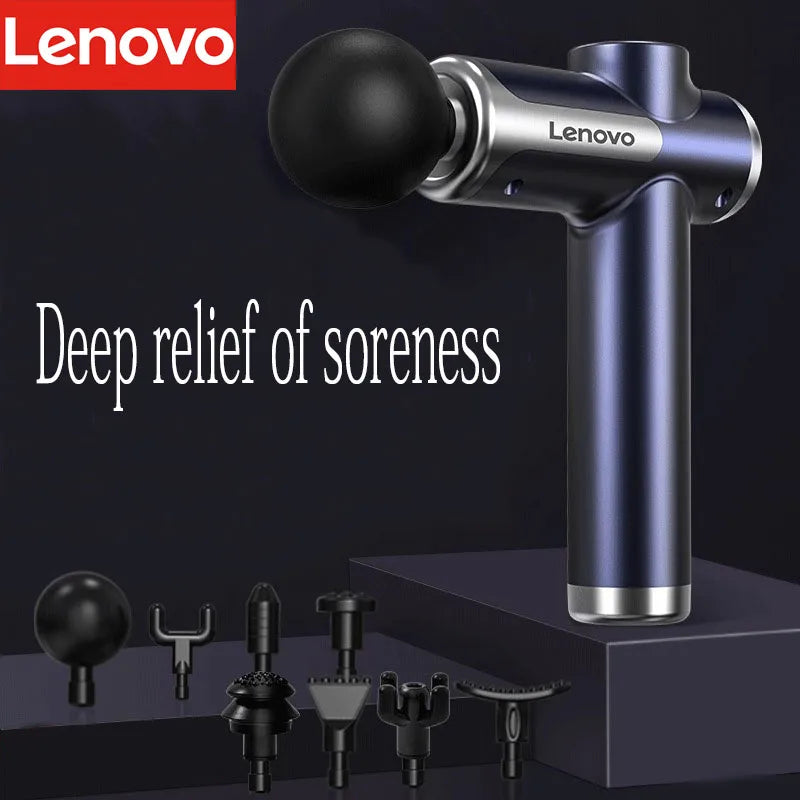Pistola de fascia Lenovo N2 N3, masajeador muscular de relajación, de grado profesional, con pantalla táctil LED, cabezal de masaje de 6-8 funciones, regalo.