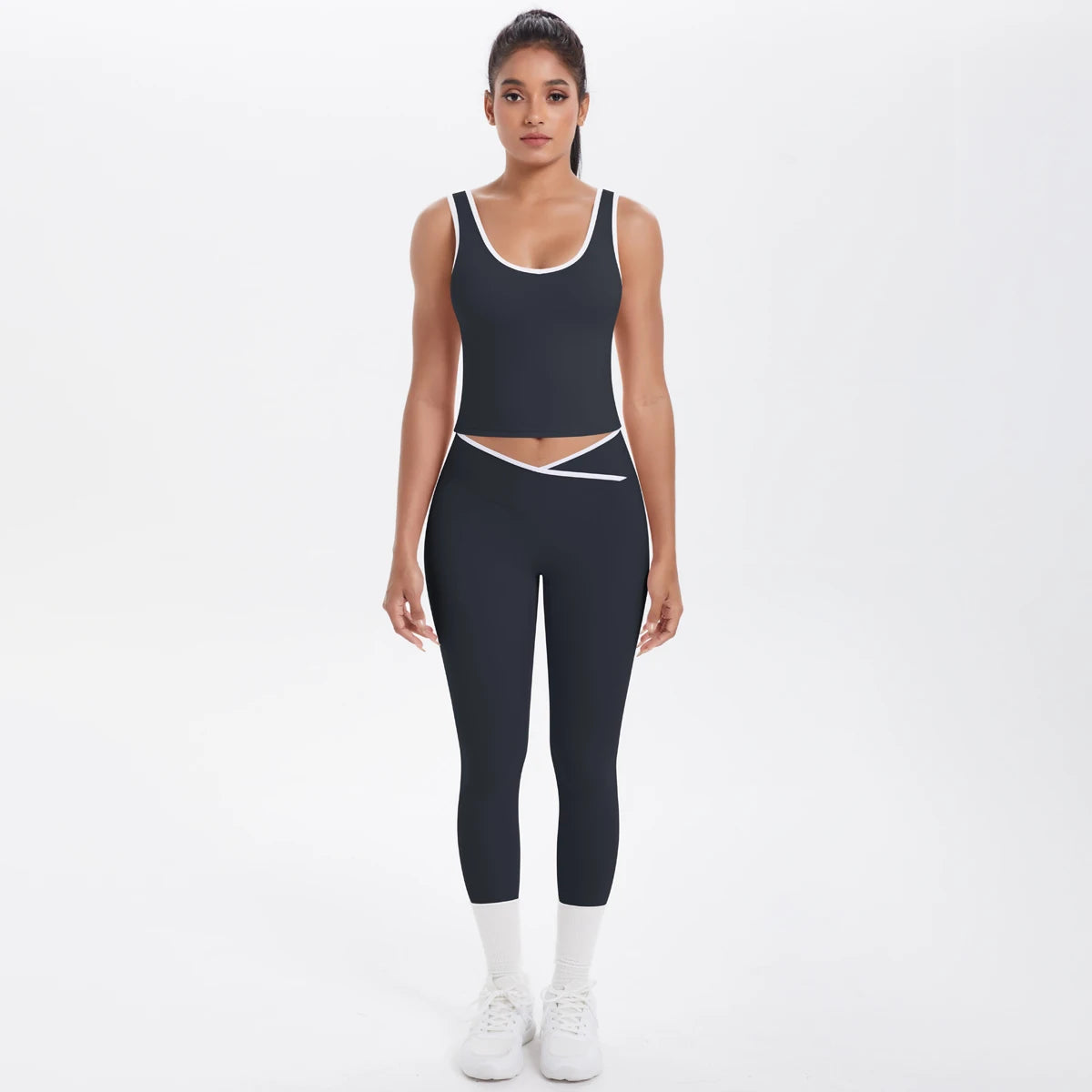 Conjunto de 2 piezas de pantalones de yoga con espalda descubierta y leggings para correr, de cintura alta, con estampado de melocotón y glúteos, para fitness y deportes.
