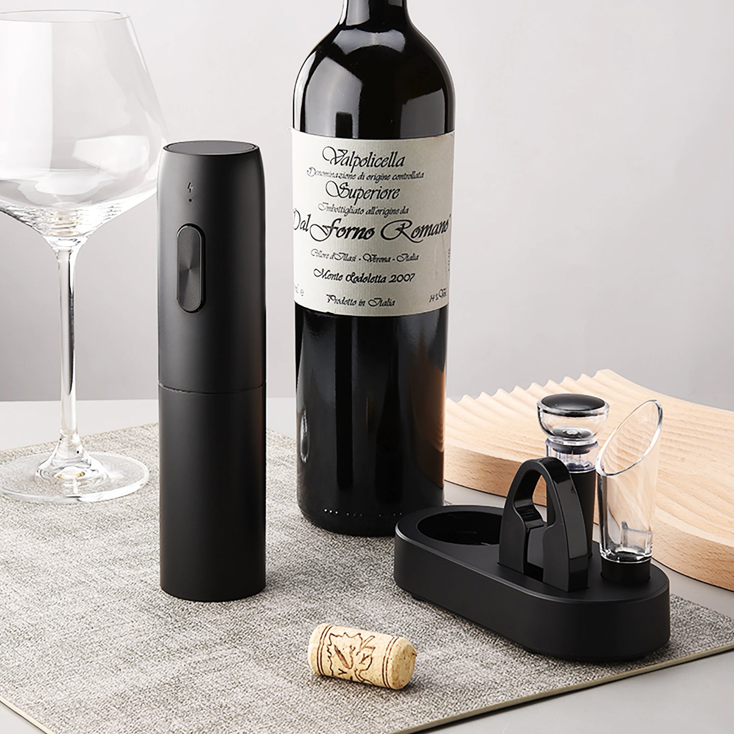 Abridor de botellas de vino eléctrico, sacacorchos automático para vino tinto con base de carga o batería, herramientas para vino, productos de cocina