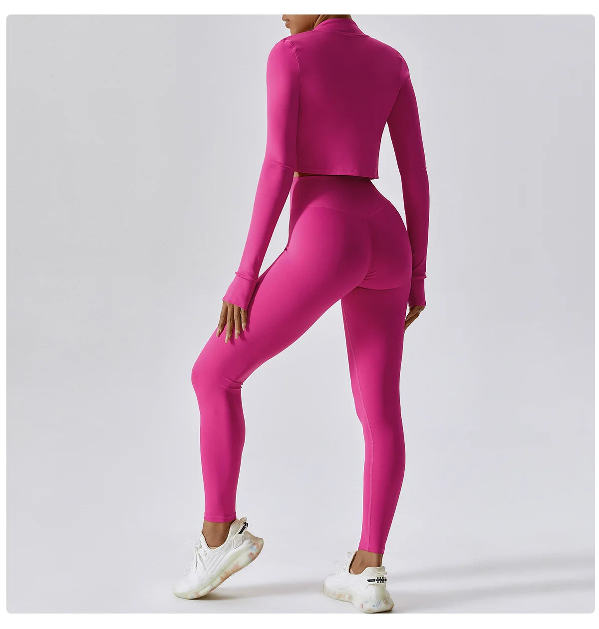 Conjunto de yoga de 3 piezas para mujer, conjuntos de entrenamiento, ropa deportiva para gimnasio, ropa deportiva con cremallera, leggings de manga larga y cintura alta, trajes deportivos, traje de yoga