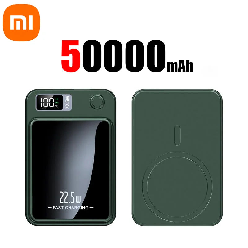 Banco de energía magnético inalámbrico Xiaomi de 500.000 mAh y 22,5 W, carga ultrarrápida, batería externa portátil para iPhone y Samsung.