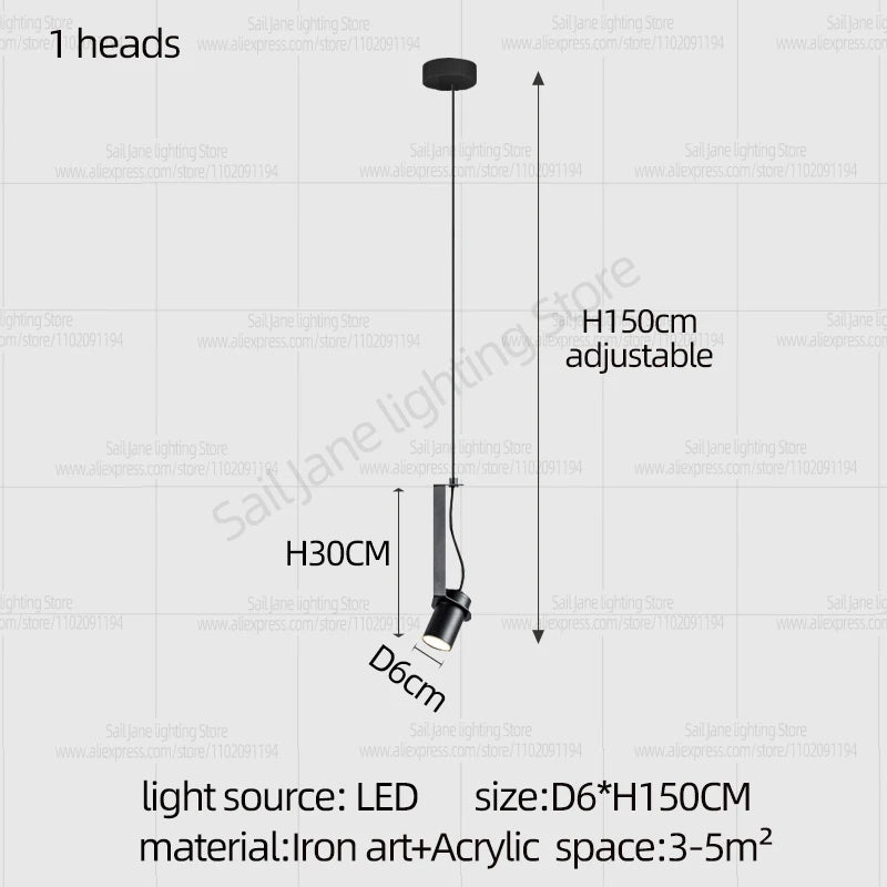 Focos LED Lámpara de araña Minimalista Moderna Iluminación para sala de estar Decoración del hogar Lámpara colgante para restaurante Lámpara colgante para escaleras