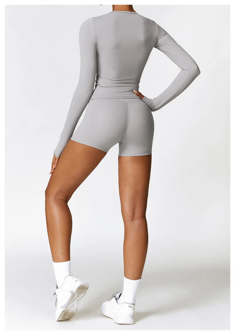 2PCS Seamless Yoga Set Women Workout Set Sportswear Gym Clothing Fitness Long Sleeve Crop Top High Waist Leggings Sports Suits