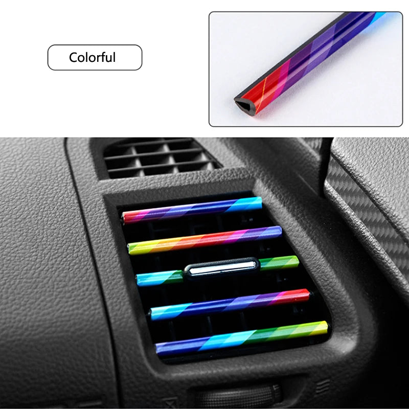 10 tiras decorativas suaves para salida de aire acondicionado de coche, accesorios para rejilla interior de coche, tira decorativa universal en forma de U.