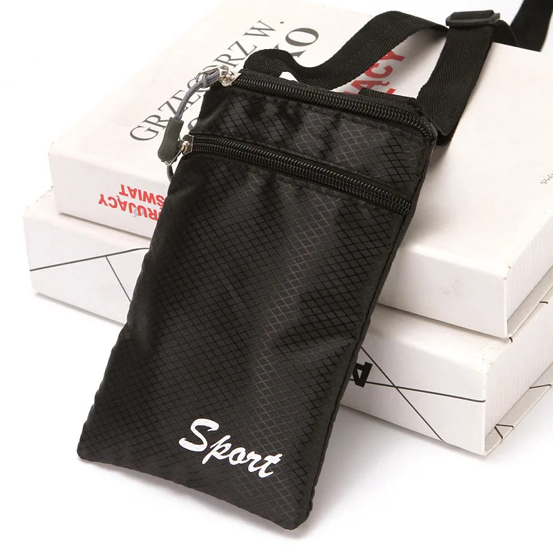 Bolsa deportiva inclinada para teléfono: bolsa multifuncional con correa ajustable de fibra de poliéster duradera, perfecta para uso diario, color aleatorio