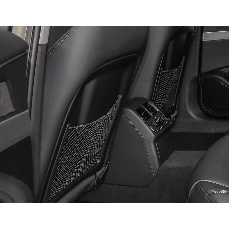 Accesorios interiores de coche para Audi A4, B8, A5, Q3, A3, A6, C7, Q5, B9, Q7, organizador de red para el respaldo del asiento trasero, bolsillo de almacenamiento de malla