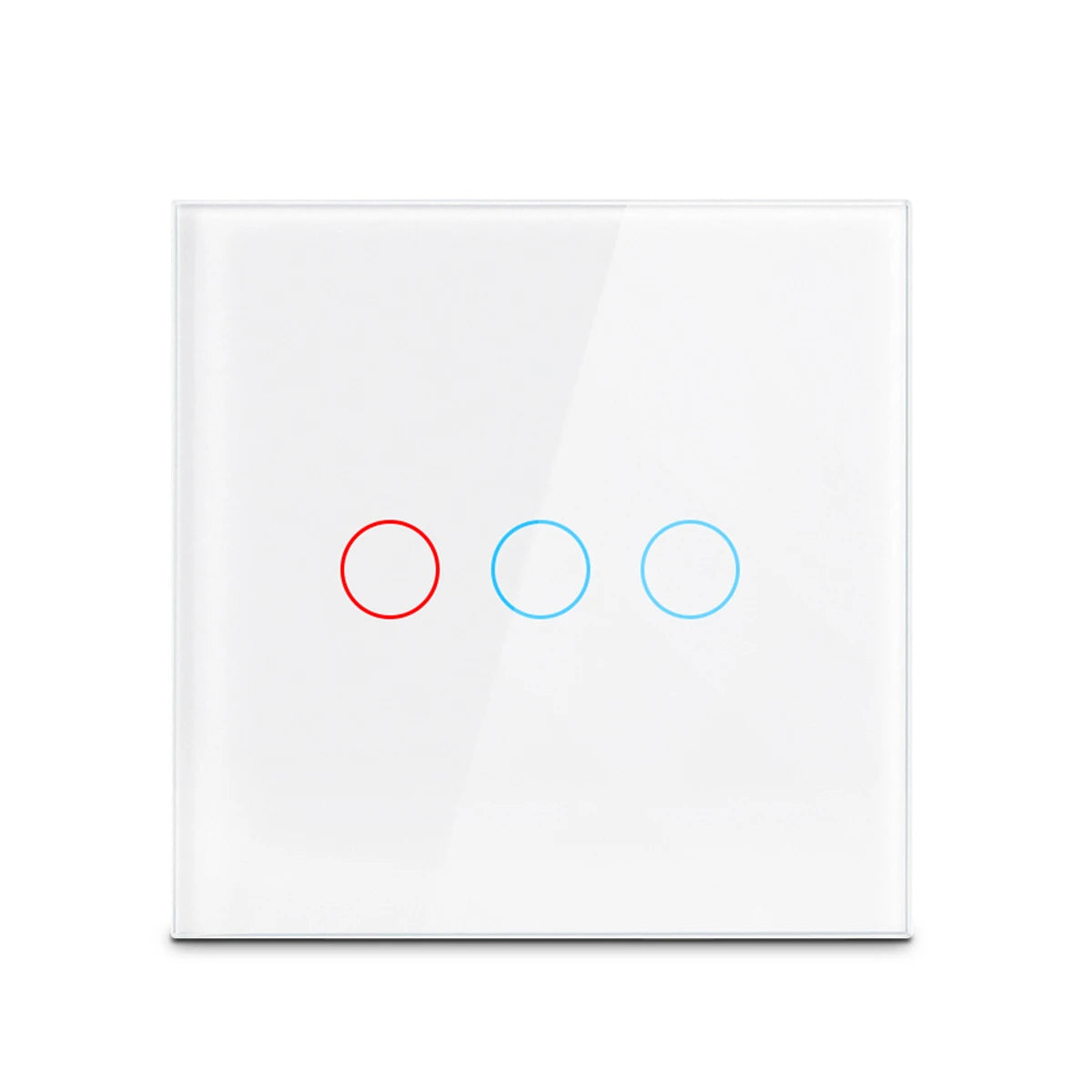 Interruptor táctil AC100-240, panel LED de alimentación, interruptores de luz de pared, vidrio templado, negro, blanco, 1, 2 o 3 entradas.