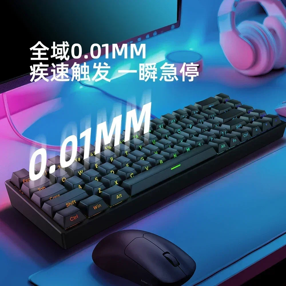 IROK CAROTMAS Mercury 68 8K Teclado mecánico para juegos de deportes electrónicos con interruptor magnético RGB, batería de larga duración, accesorio para juegos personalizado con intercambio en caliente