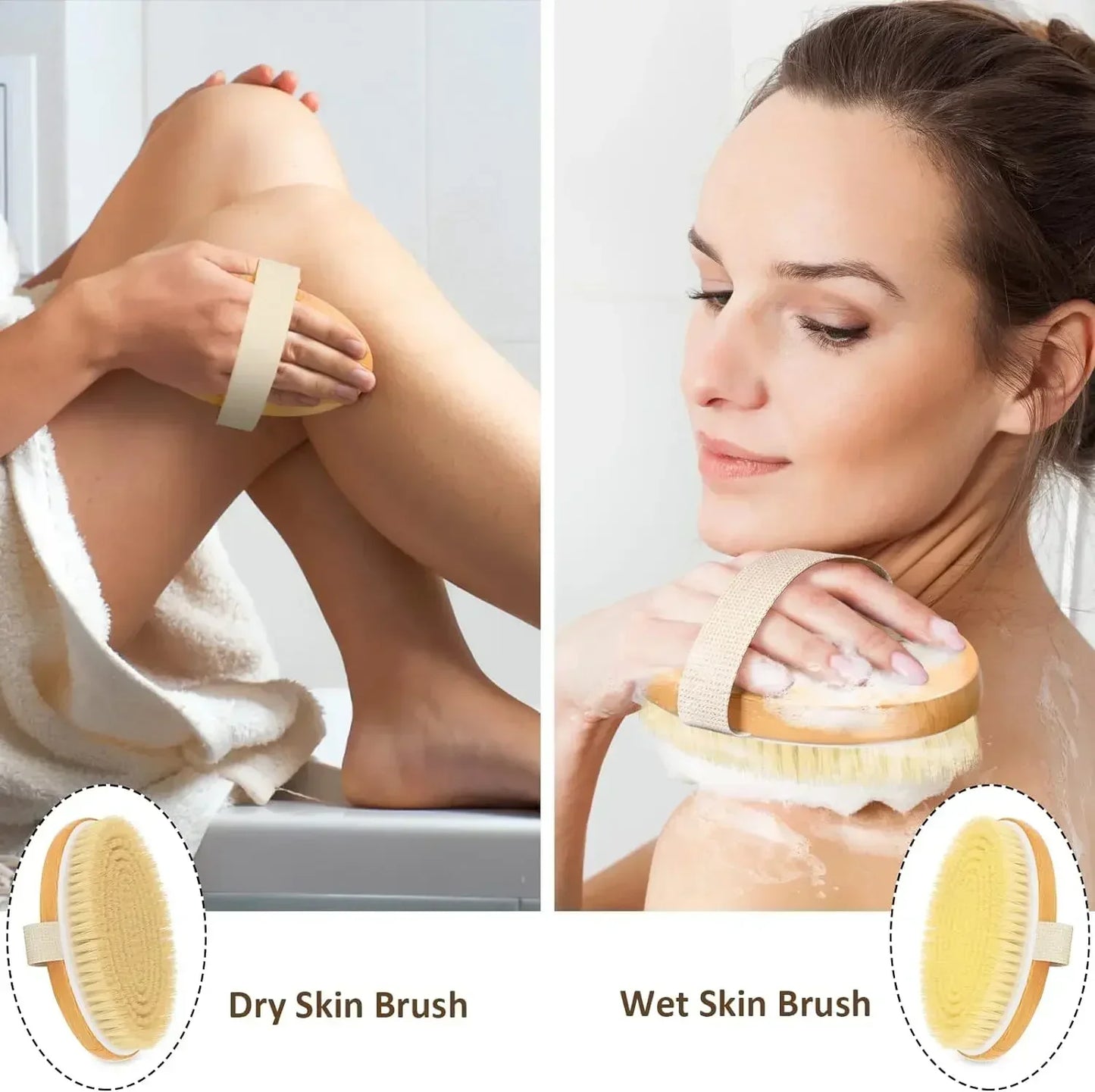 Cepillo corporal exfoliante cerdas naturales | Piel seca | Mejora la circulación, evita pelos encarnados | limpieza profunda