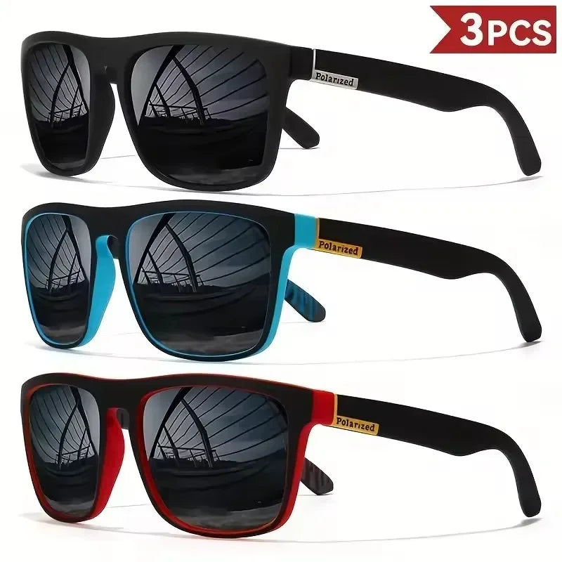 Gafas de sol deportivas de moda, polarizadas, con protección UV, personalizadas, con montura cuadrada de metal, para hombre y mujer, con protección UV400.