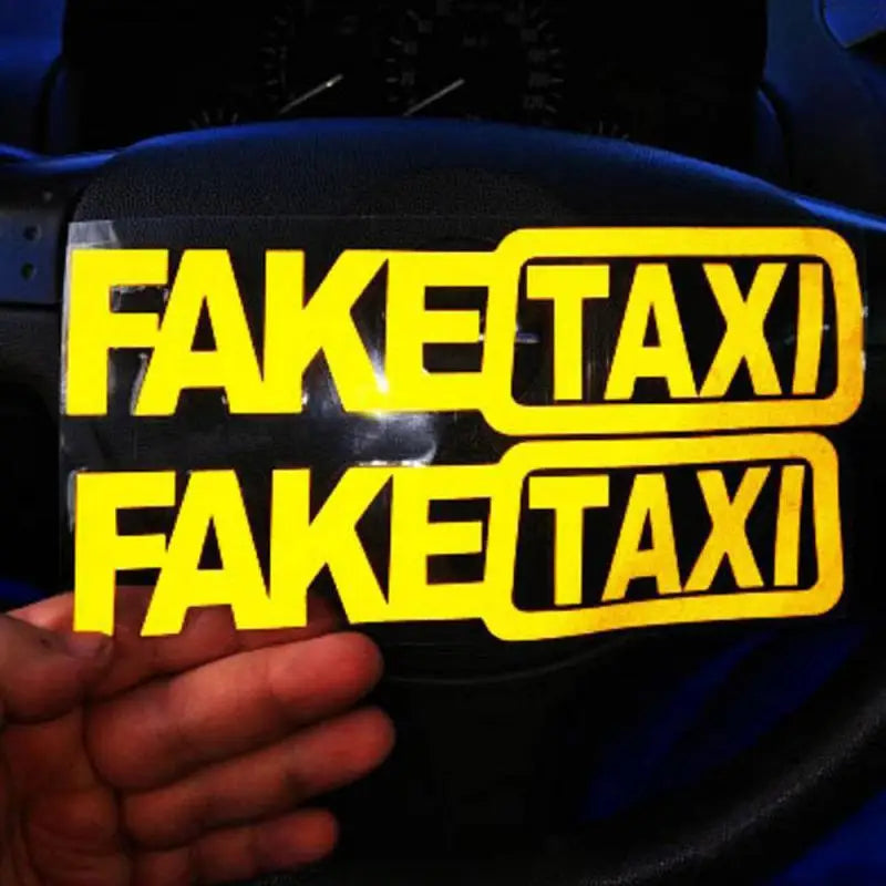 1/2 pegatinas reflectantes para coche, diseño de taxi falso, para VW Golf 4, Ford Focus 3, Toyota Auris, Seat Exeo, BMW E46, Honda.