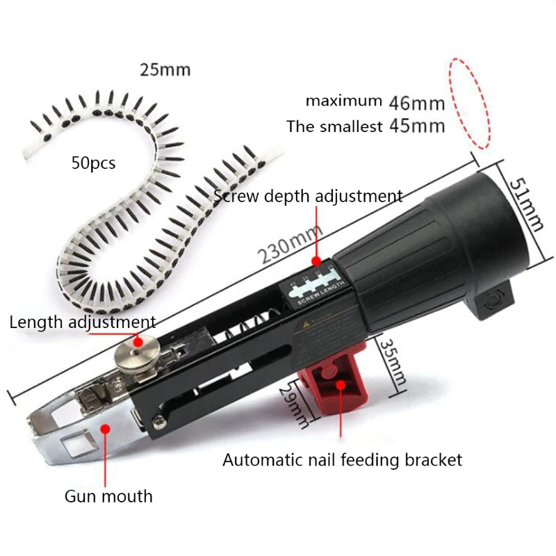 Taladro eléctrico inalámbrico para carpintería con tornillo para paneles de yeso