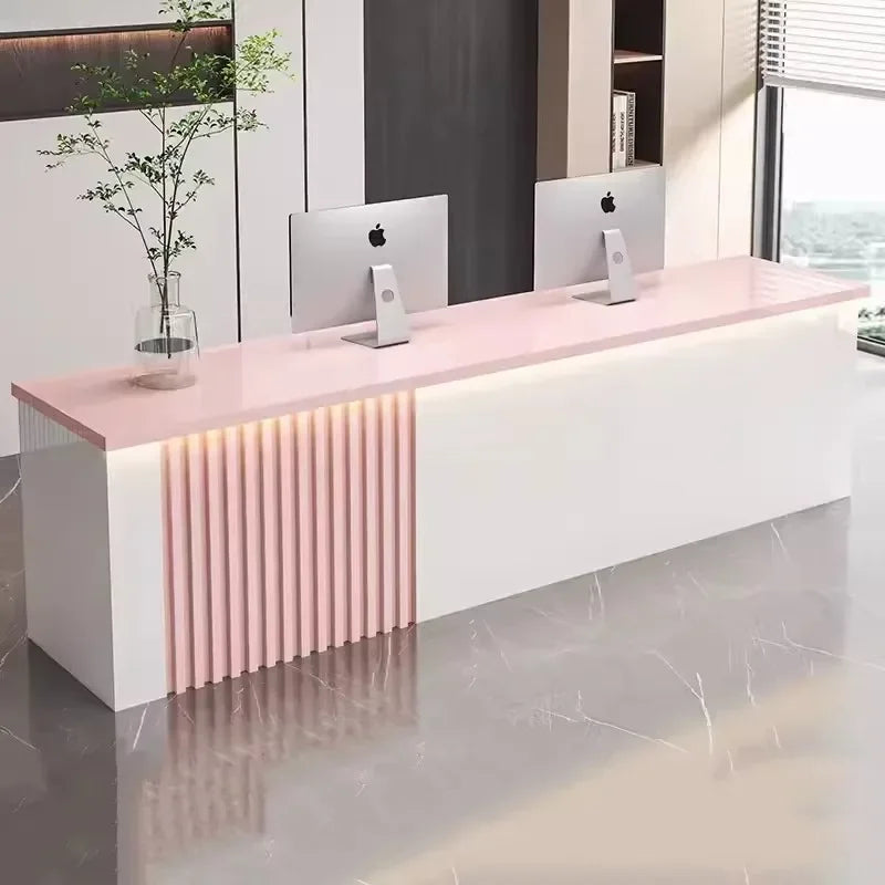 Mostrador de oficina Mostradores de recepción Decoraciones Belleza Mostradores de recepción modernos Salón de lujo Mostrador Negocio Mobiliario comercial