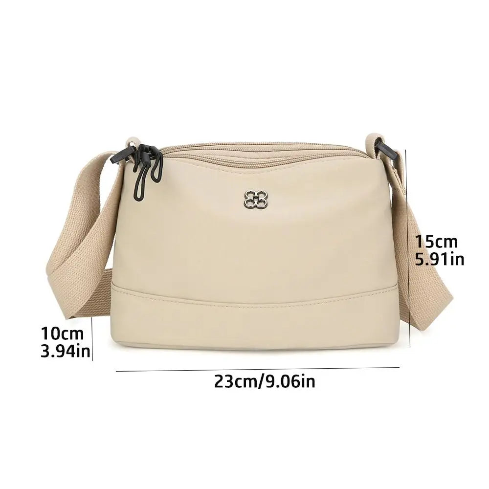 Bolso de hombro de nailon suave y moderno para mujer, de color liso, estilo informal, con múltiples bolsillos, bolso de mano para estudiante.
