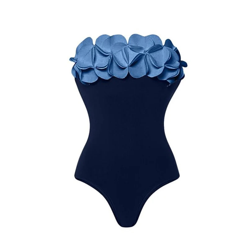Conjunto de bikini de 2 piezas con estampado floral para mujer, traje de baño de lujo con push-up y cintura alta, traje de baño para playa