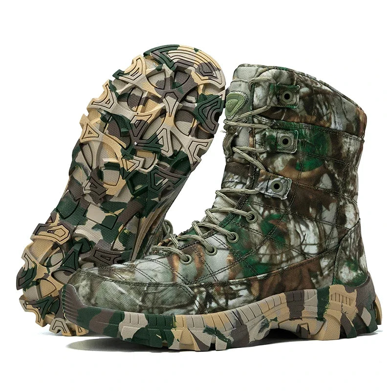 2024 Men boots Tactical Shoes High Top Hiking Durable  Anti-Slip Outdoor Climbing Trekking shoe Military Tactical Low Boots