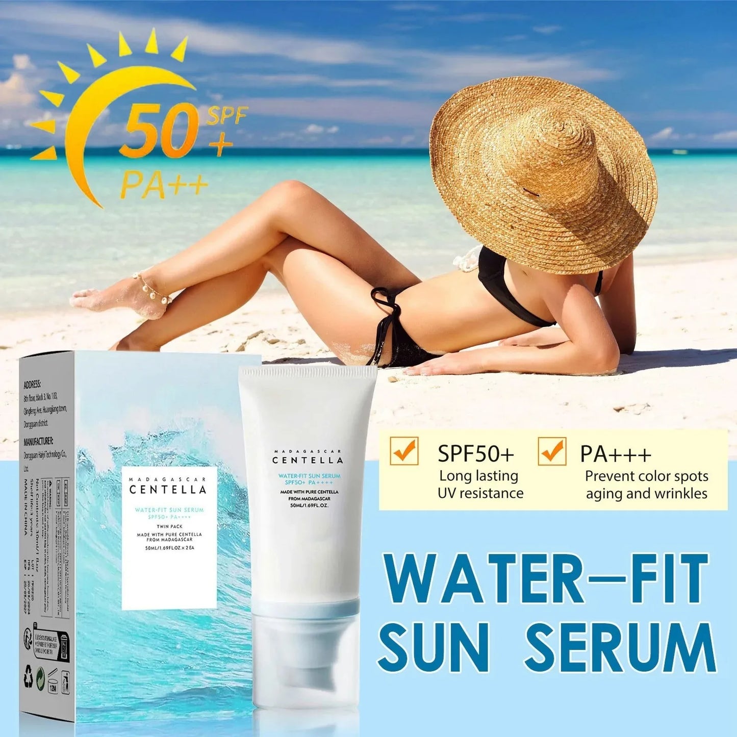 Protector solar facial para mayores de 50 años, protector solar con centella, crema blanqueadora de piel, protector hidratante coreano, protector solar corporal.