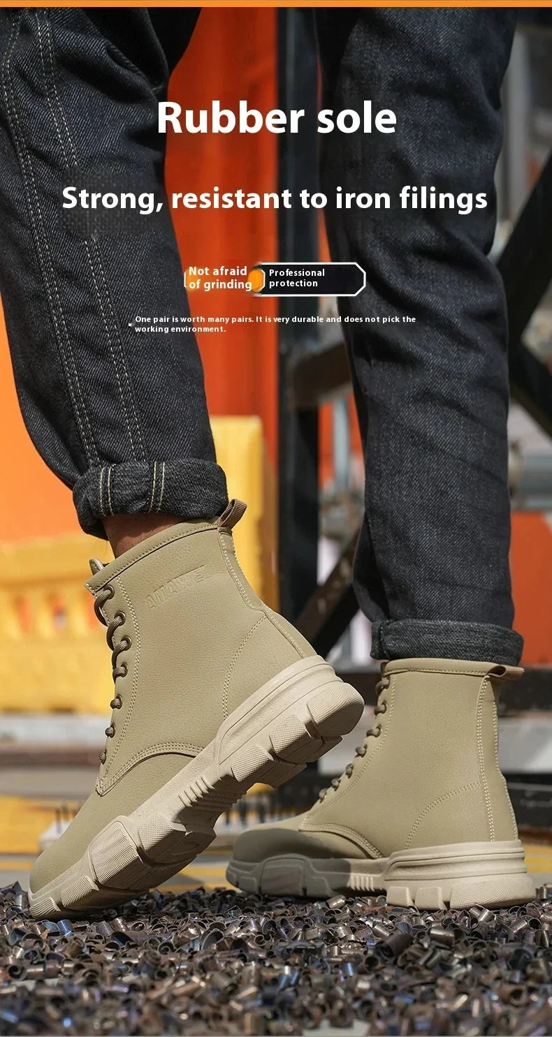 Anti-spark Welder Shoes Men's High Top Work Safety Boots Puncture Proof Construction Safety Shoes Men Platform Boots