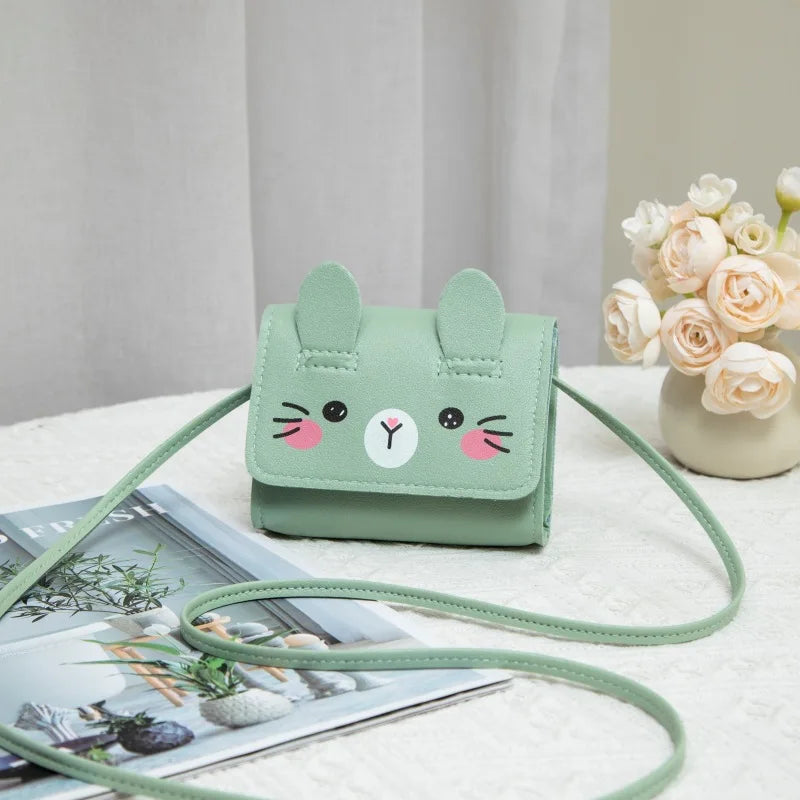 Accesorios para niños, bolso bandolera pequeño con diseño de conejo, bolso bandolera pequeño para niñas, monedero pequeño con dibujos animados para niños y niñas.