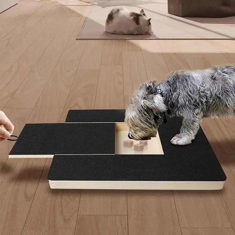 Tabla rascadora de madera para perros y gatos, extraíble para pulir uñas, con raspador de papel de lija.