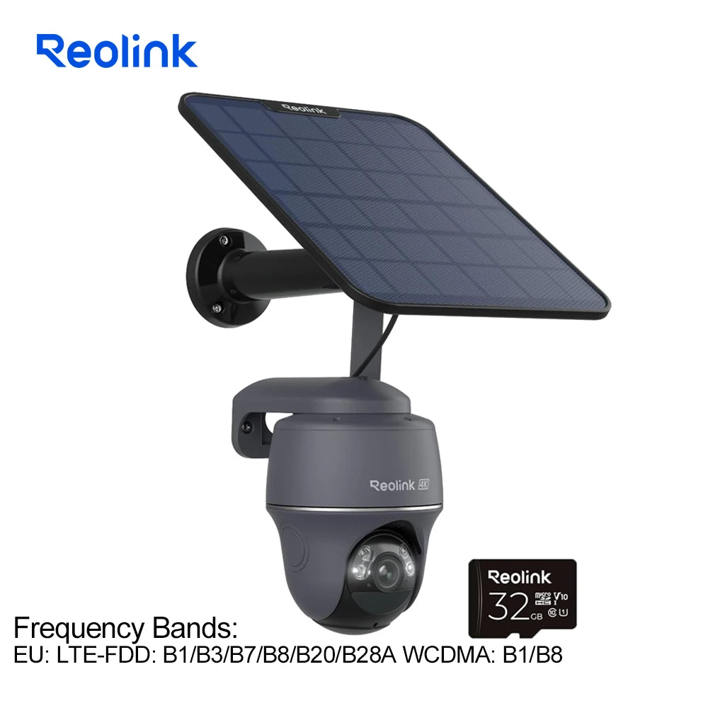 Cámara de seguridad celular REOLINK 4K, SIM 3G/4G LTE, alimentación solar, visión nocturna a color, almacenamiento local/en la nube, cámara exterior con batería