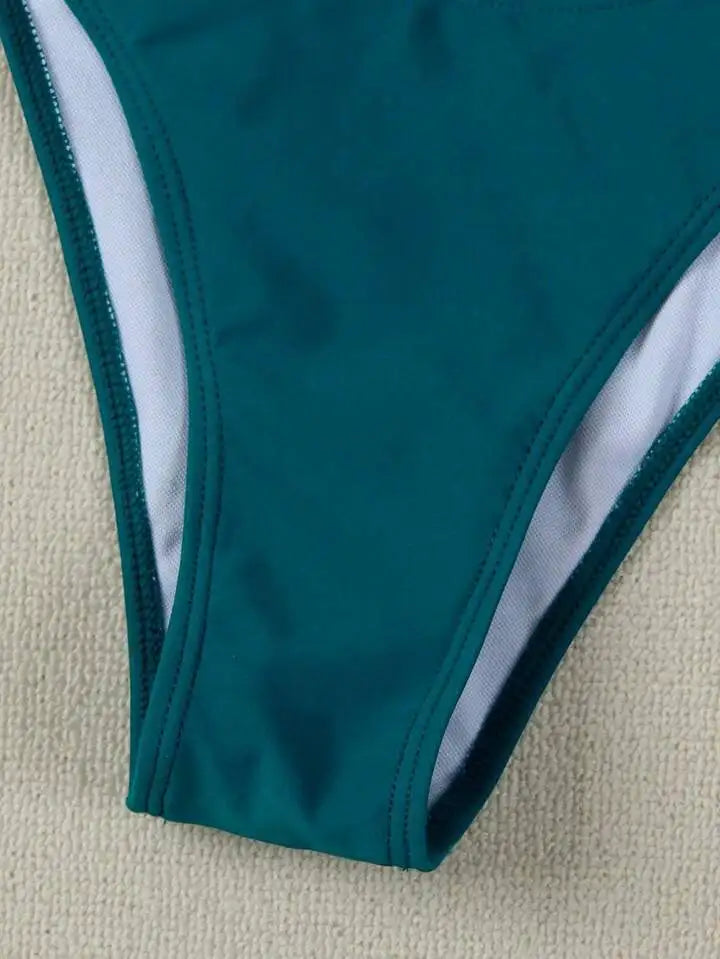 Conjuntos de bikini sin tirantes para mujer, traje de baño de dos piezas con efecto push up, bañadores sexys de color liso, ropa de playa sin espalda para mujer