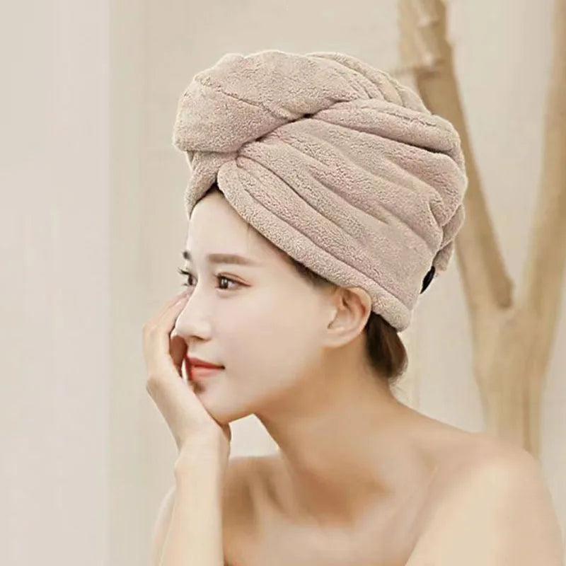 Toalla de secado rápido para cabello largo para mujer, toallas de microfibra suave, gorro de ducha, gorro de baño, gorro de secado rápido para cabello seco, turbante para mujer.