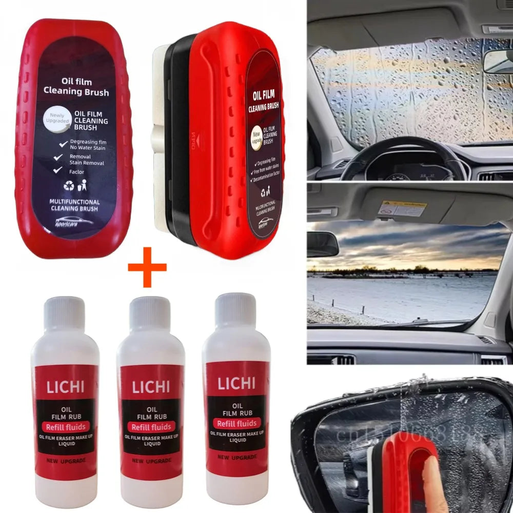 Cepillo limpiador de película de aceite para parabrisas de coche, 120 ml, hidrofóbico, para eliminar la película de aceite de los cristales.