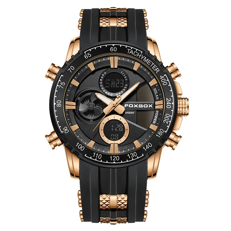 Nuevo reloj cronógrafo deportivo informal para hombre, con correa de silicona, de cuarzo, con esfera grande y punteros luminosos, resistente al agua