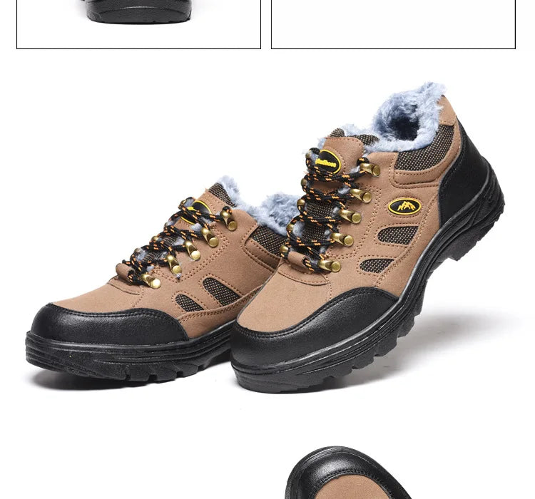 Zapatos de Seguridad 2023 Nuevos Zapatos de Seguridad de Invierno para Hombre, Felpa Abrigada, Alta Calidad, Trabajo al Aire Libre, Tallas Grandes, Sepatu Safety