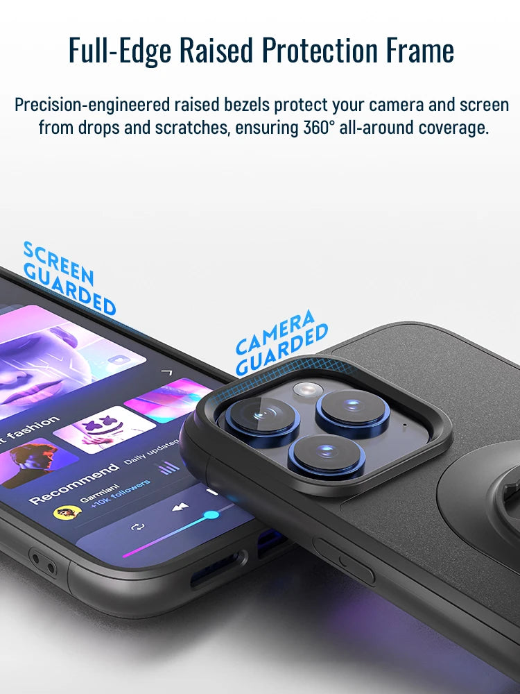 Funda a prueba de golpes para iPhone 16/15/14Plus/13/12/11 Pro/Xs Max/XR con soporte de bloqueo rápido y adaptador para soporte Quad Moto QL