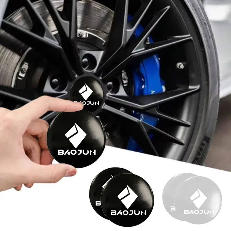 Tapacubos central para rueda de coche, calcomanía con logotipo y emblema, 56 mm, 60 mm y 65 mm, para Baojun 510, 730, 360, 560, RS-5, 530 y 630.