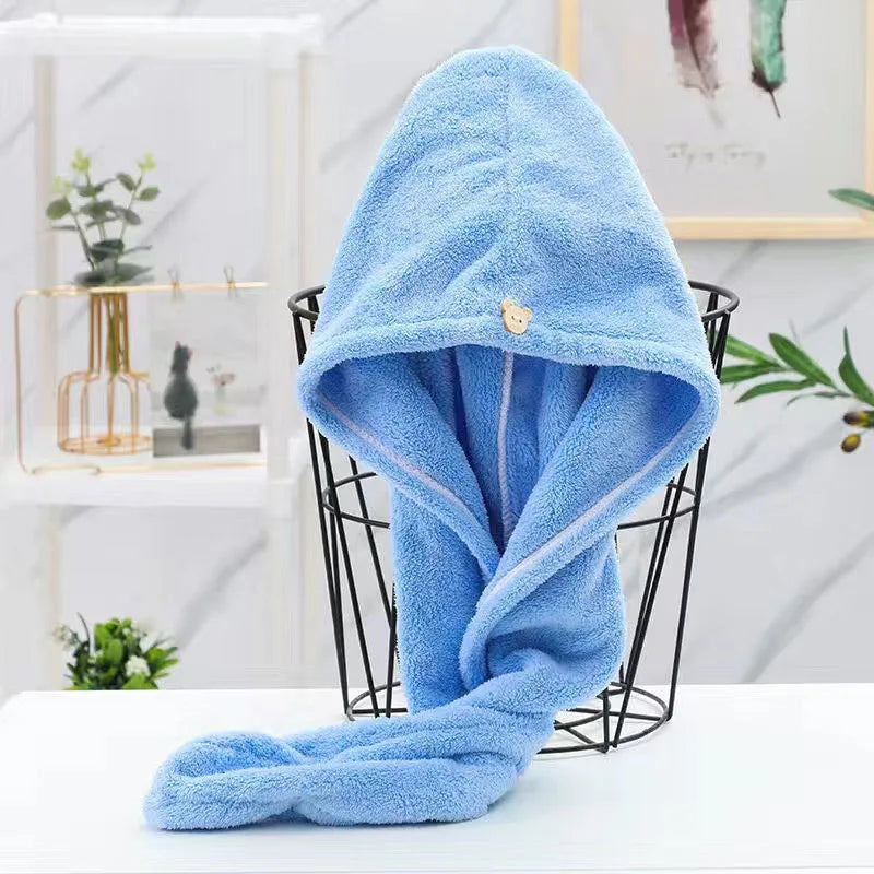Toalla de secado rápido para cabello largo para mujer, toallas de microfibra suave, gorro de ducha, gorro de baño, gorro de secado rápido para cabello seco, turbante para mujer.