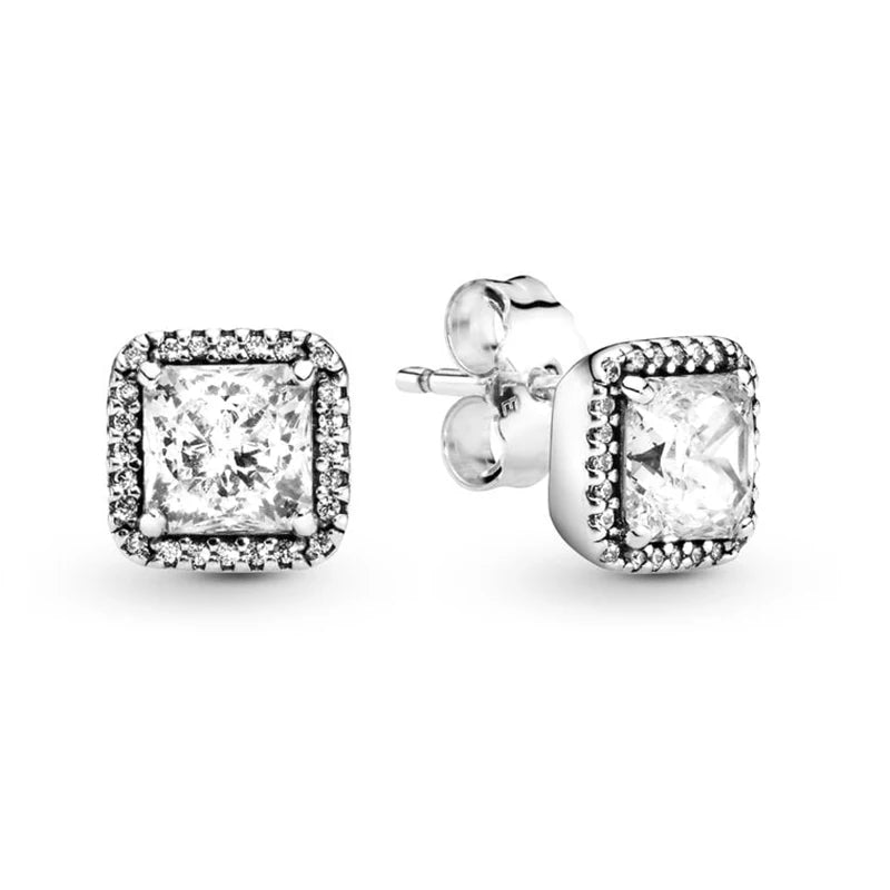 Pendientes de plata 925 con forma de corazón infinito y lazo brillante, originales, para mujer, regalo, joyería fina, 2025