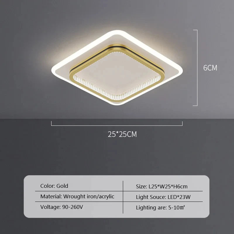 Lámpara de techo LED moderna de lujo para decoración del hogar, lámpara de iluminación para entrada, pasillo, dormitorio, sala de estar, iluminación interior