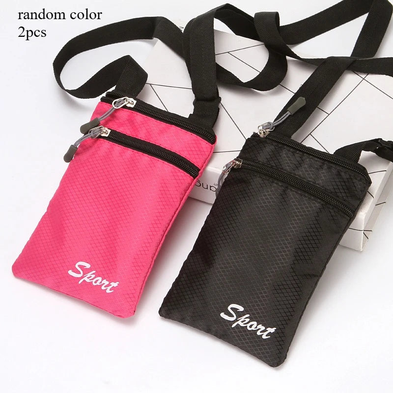 Bolsa deportiva inclinada para teléfono: bolsa multifuncional con correa ajustable de fibra de poliéster duradera, perfecta para uso diario, color aleatorio