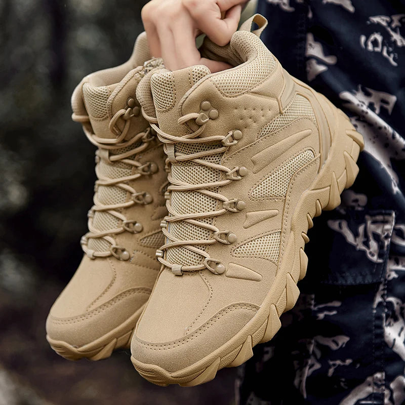 Upgraded Tactics Combat Training Boots Male Outdoors Camping Anti-wear Rapid Response Hiking Shoes Fishing Hunting Sneakers Men