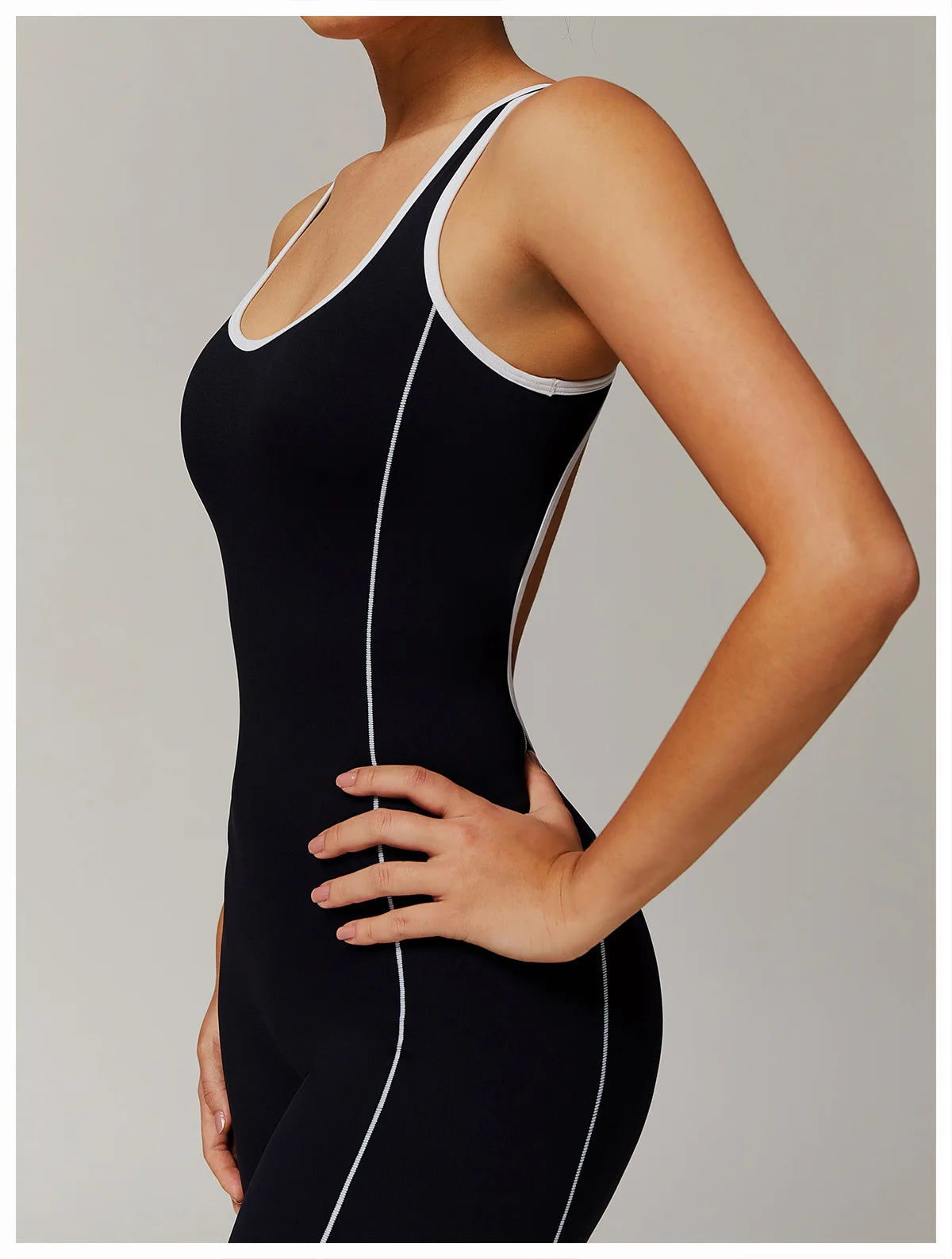 Conjunto de ropa deportiva de yoga con espalda cruzada para mujer, monos de una pieza con bloques de color, monos deportivos sin mangas, conjunto de gimnasio