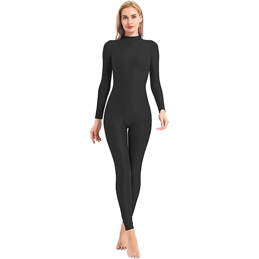 Mono de cuello alto unisex, leotardo de cuerpo entero, mono de yoga de manga larga para mujer, mono de gato, ropa deportiva diaria, trajes de cosplay