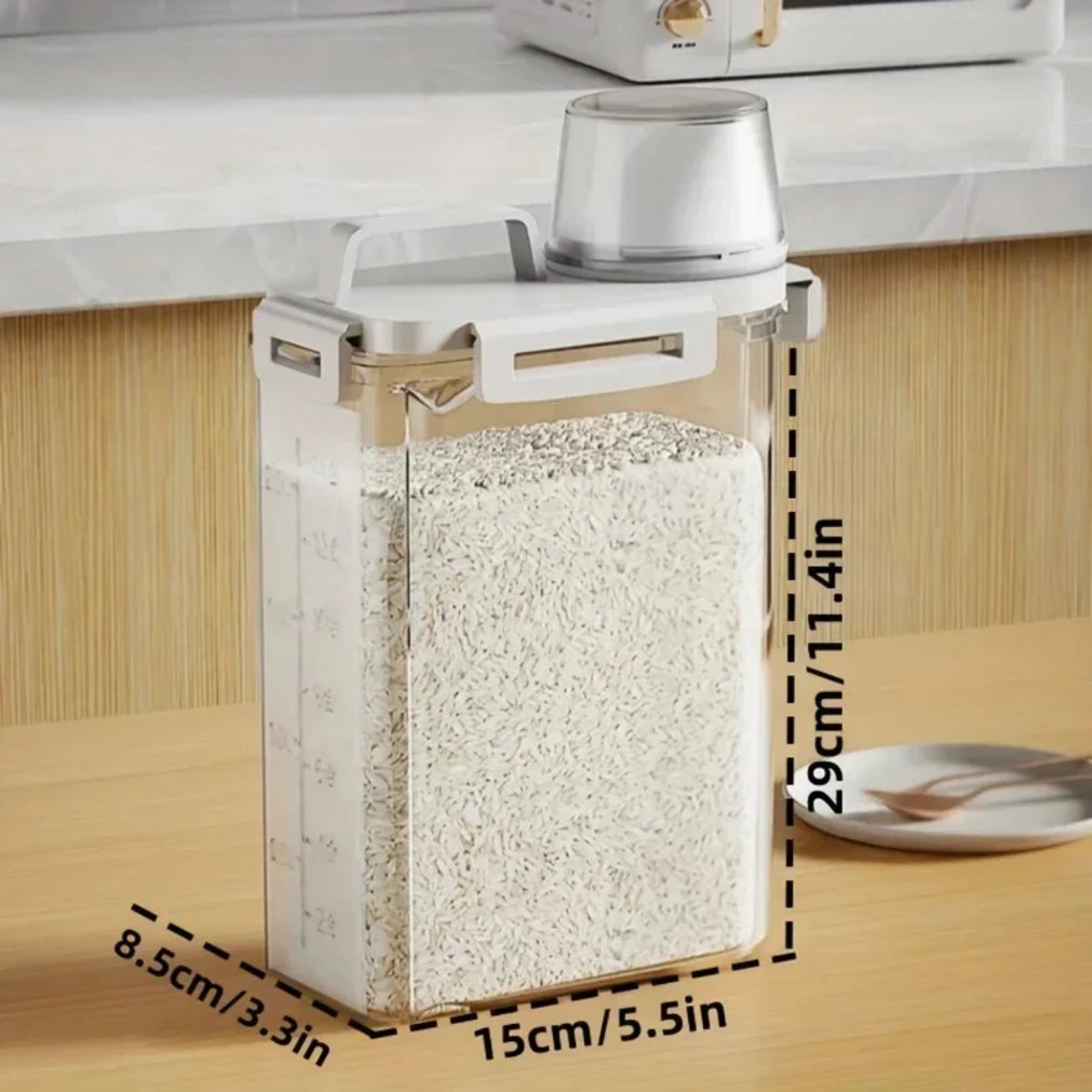 1 contenedor de almacenamiento de granos y otros granos de grado alimenticio de 2,5 L, tanque de almacenamiento de arroz, tanque de sellado, utensilios de cocina 2025new