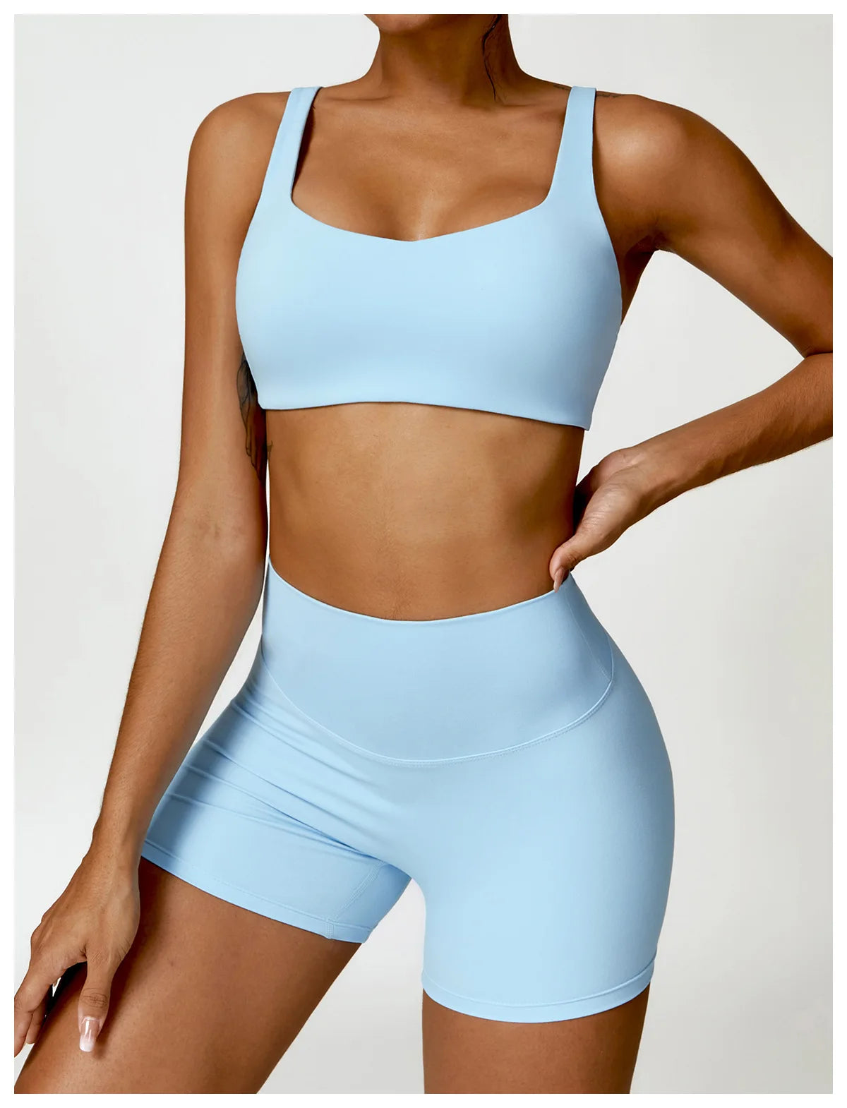 Conjunto de chándal de yoga para mujer, 2 piezas, ropa deportiva para entrenamiento, ropa deportiva, leggings de gimnasio, sujetador de fitness, top corto, trajes deportivos de manga larga