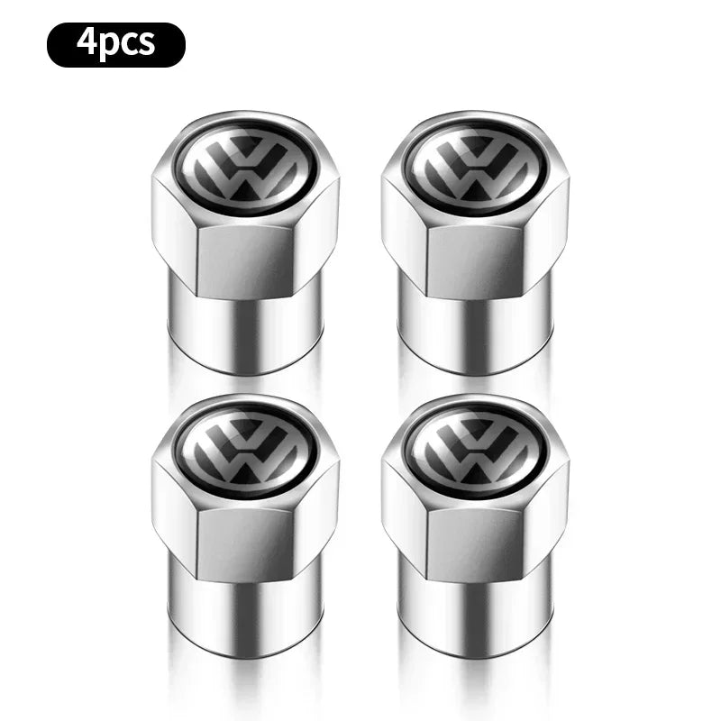 4 tapas de válvula de neumático de coche, emblema de metal, funda para VW, Volkswagen, Golf, Polo, Passat, Touran, accesorios de estilo de coche.