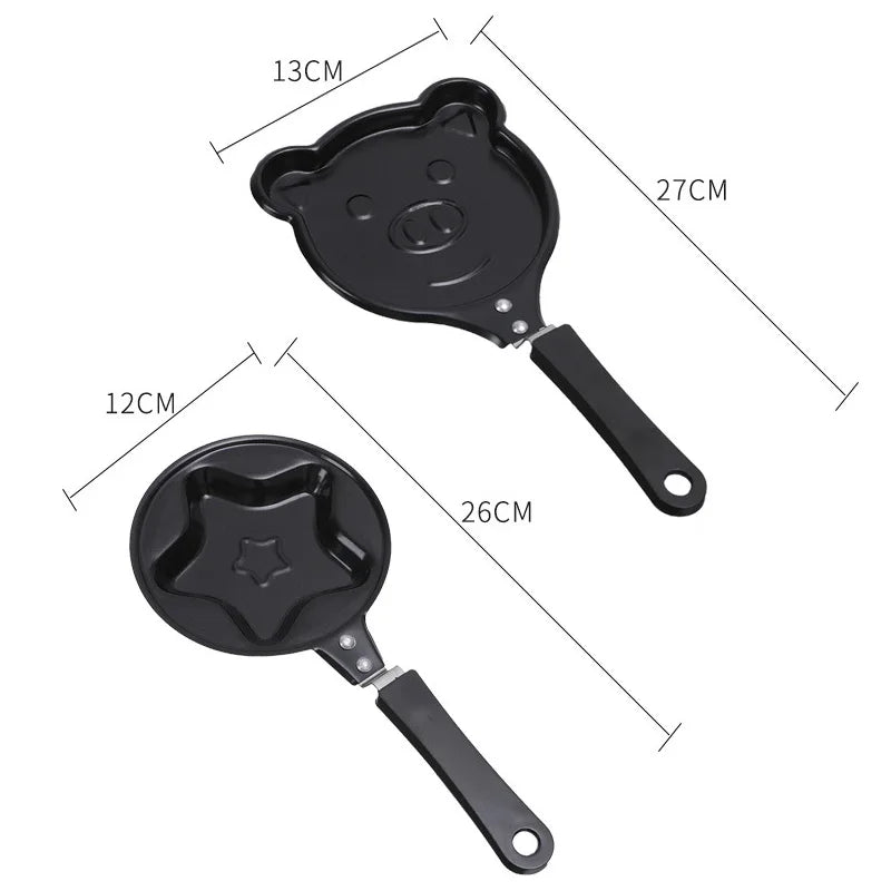 Mini sartén para tortillas, divertida sartén para desayuno con dibujos animados, sartén para panqueques, ollas antiadherentes, utensilios de cocina para el desayuno