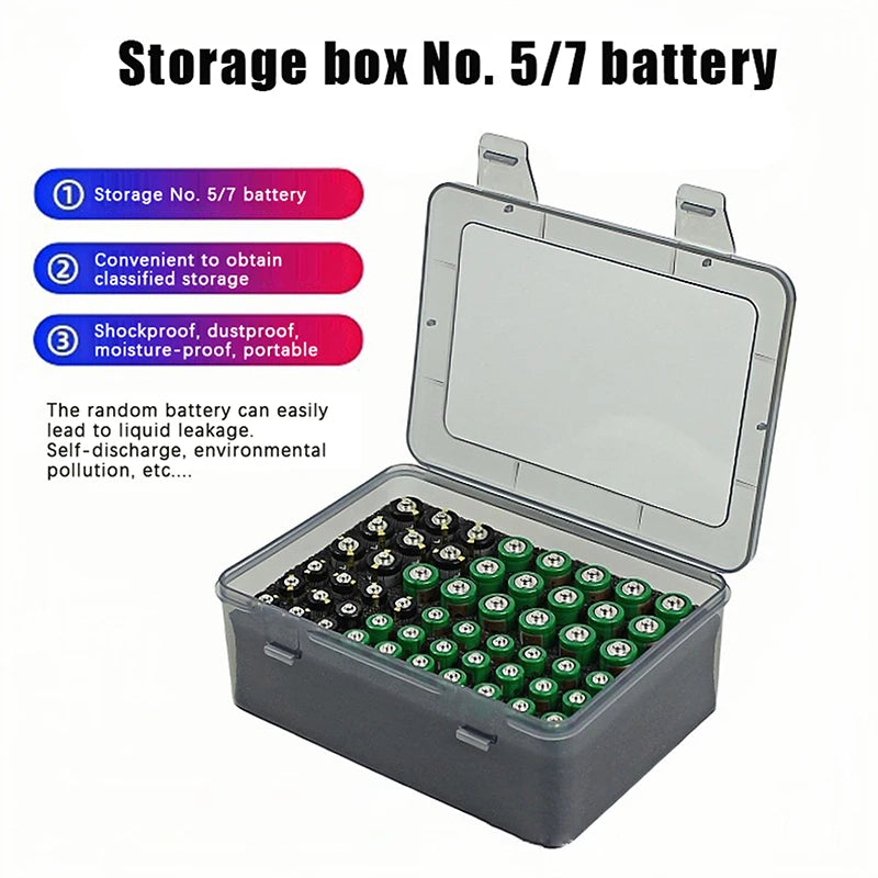 Organizador de pilas con capacidad para 54 pilas AA y AAA, caja para pilas, contenedor para garaje, dispensador organizador de cajones para el hogar.