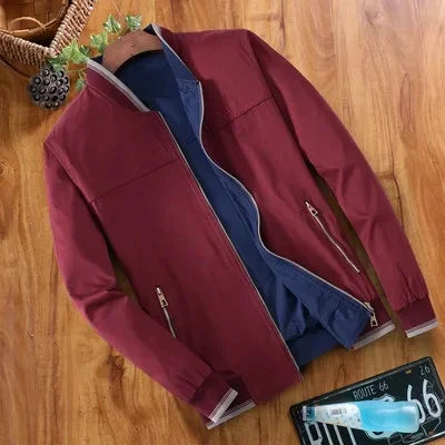 Chaqueta informal de doble cara para hombre, otoño invierno 2024, para llevar al revés, profesional, de negocios, formal, ajustada.