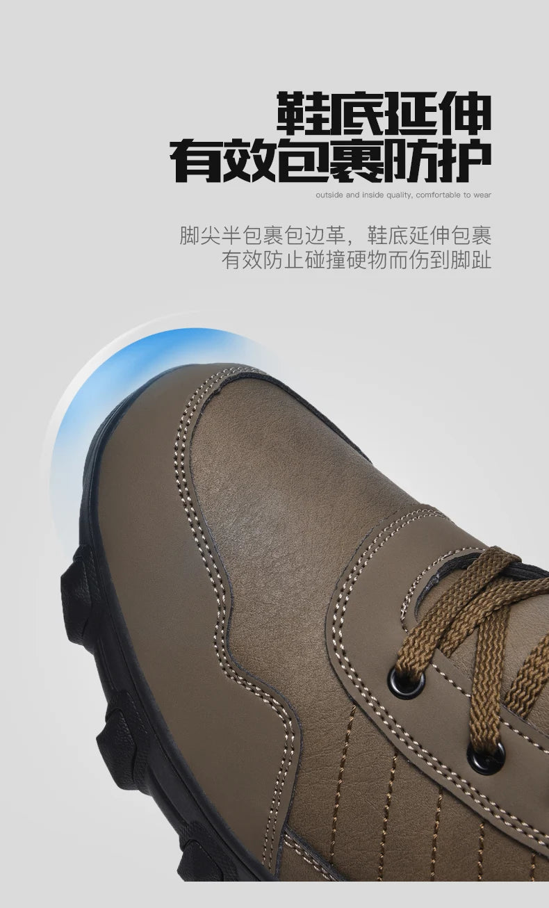 Botas de invierno para hombre, zapatillas cálidas, impermeables, antideslizantes, de felpa, de cuero, talla grande 48, novedad de 2024