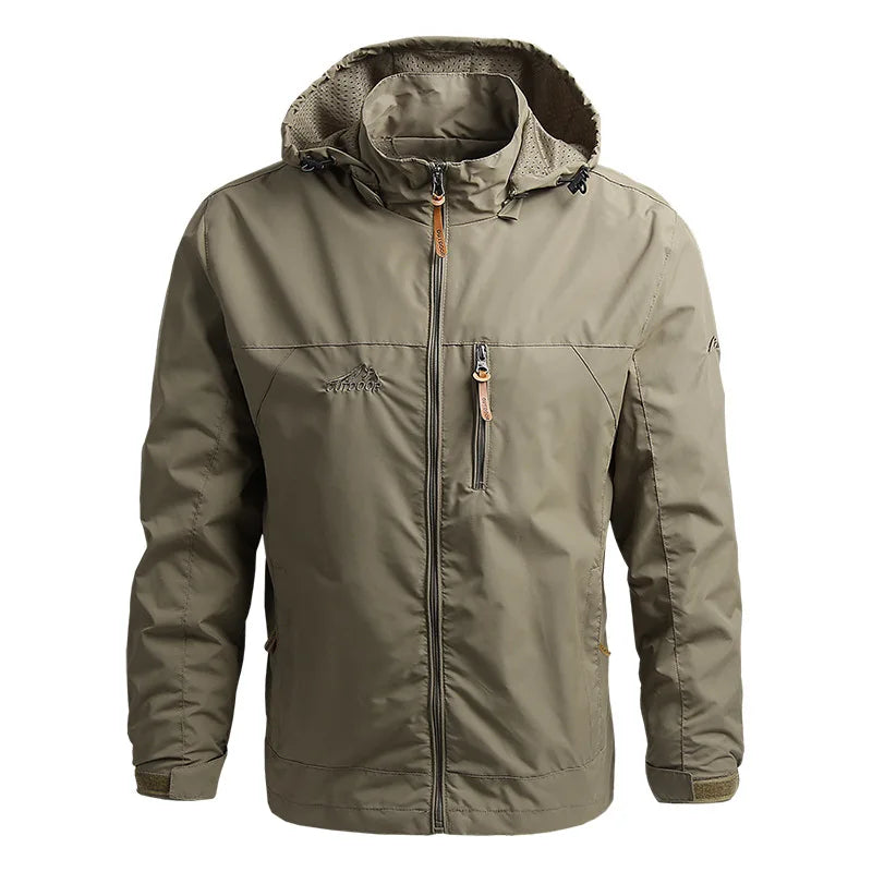 Chaqueta táctica cortavientos para hombre, impermeable, con capucha, para exteriores, deportiva, militar, talla europea, S-5XL, para escalada de campo, ropa fina